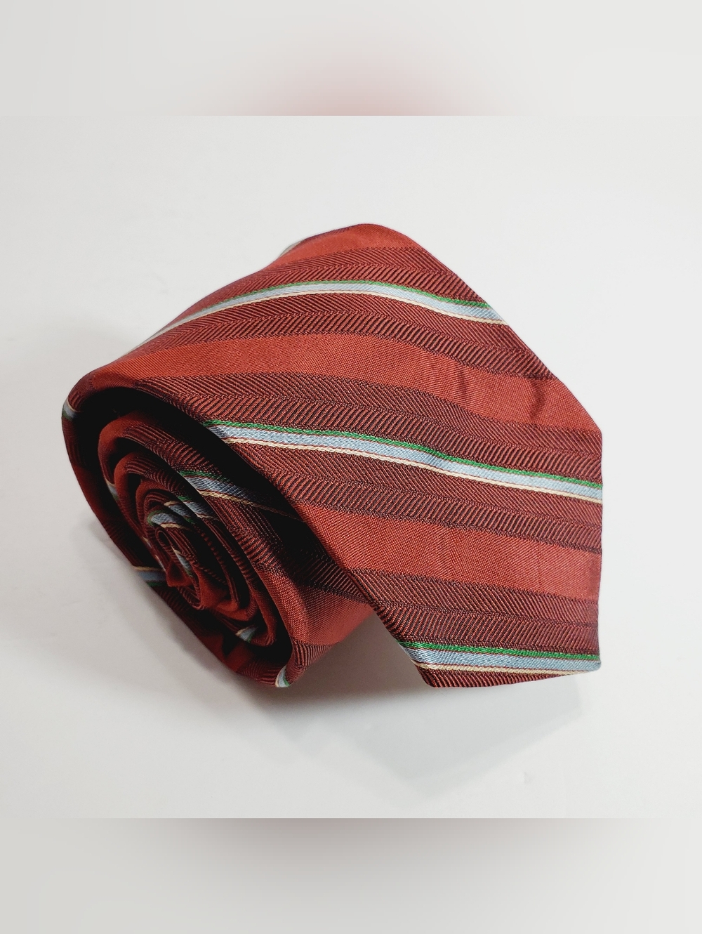 Pierre Cardin Red Stripe Pattern Men's Silk Blend Neck Tie Jacquard Fabric